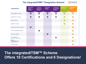 The integratedITSM™ Scheme Offers 10 Certifications and 6 Designations!